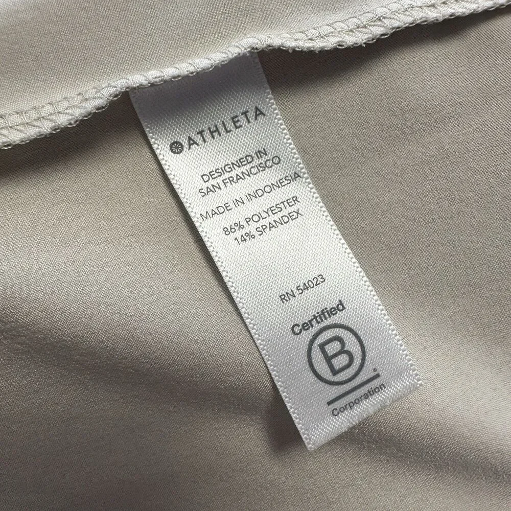 Athleta Skyline II Pants‎ Abalone Gray Taupe Pleated Tie Waist Taper Size 6